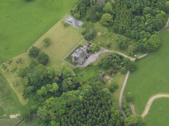 Oblique aerial view of Cumstoun House, taken from the NE.