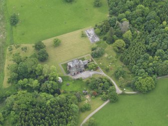 Oblique aerial view of Cumstoun House, taken from the NNE.