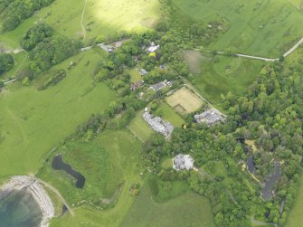 General oblique aerial view of Knockbrex and policies, taken from the S.