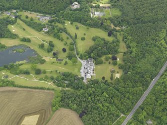 General oblique aerial view of Cally House and policies, taken from the WSW.