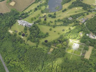 General oblique aerial view of Cally House and policies, taken from the SE.