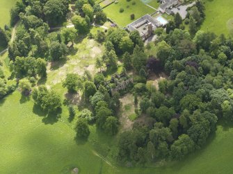 Oblique aerial view of Gelston Castle, taken from the N.