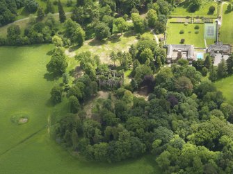 Oblique aerial view of Gelston Castle, taken from the NW.