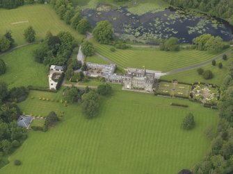 Oblique aerial view of Kinmount House and rose garden, taken from the SSE.