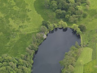 Oblique aerial view of Kinmount House bathing house, taken from the NW.