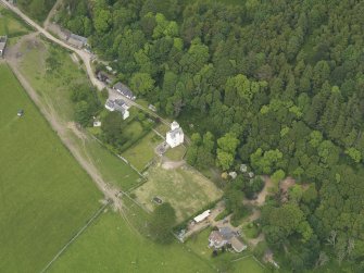 General oblique aerial view of Barholm Castle, taken from the SW.