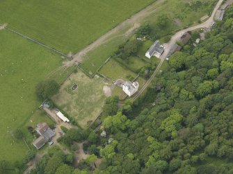 General oblique aerial view of Barholm Castle, taken from the ESE.