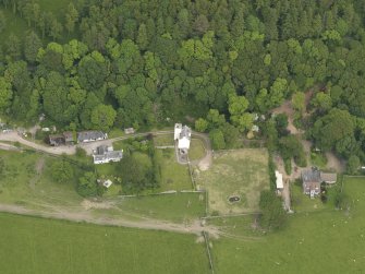 General oblique aerial view of Barholm Castle, taken from the WSW.