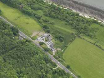 General oblique aerial view of Carsluith Castle, taken from the NNW.