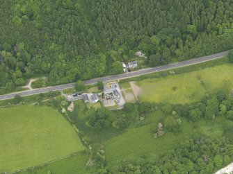 Oblique aerial view of Carsluith Castle, taken from the SW.