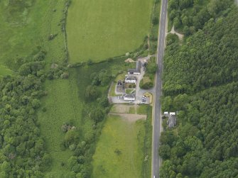 Oblique aerial view of Carsluith Castle, taken from the SE.