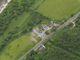 Oblique aerial view of Carsluith Castle, taken from the ENE.