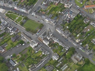 Oblique aerial view of Wigtown County Buildings, taken from the SE.
