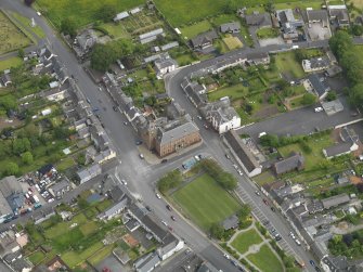 Oblique aerial view centred on Wigtown County Buildings, taken from the WNW.