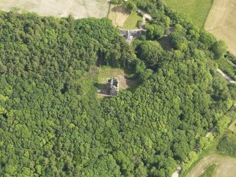 Oblique aerial view of Sorbie Tower, taken from the NW.