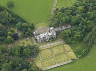 Oblique aerial view of Galloway House and formal garden, taken from the ESE.