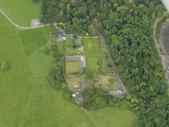 Oblique aerial view of Galloway House walled garden, taken from the SW.