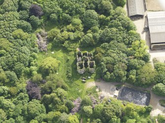 Oblique aerial view of Castlewigg country house, taken from the NNE.
