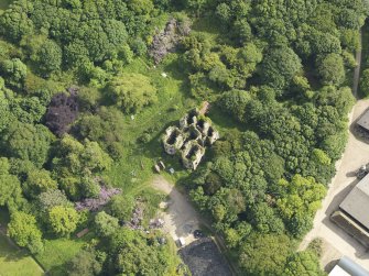 Oblique aerial view of Castlewigg country house, taken from the NNW.