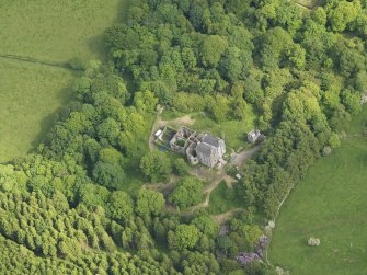 Oblique aerial view of Ravenstone Castle, taken from the NW.