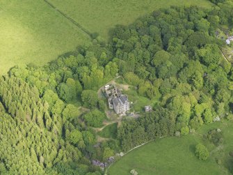 Oblique aerial view of Ravenstone Castle, taken from the WNW.