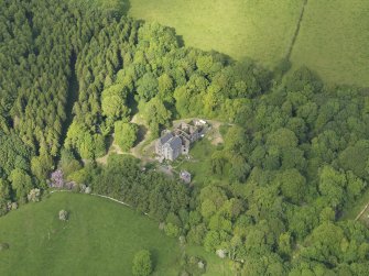 Oblique aerial view of Ravenstone Castle, taken from the SW.