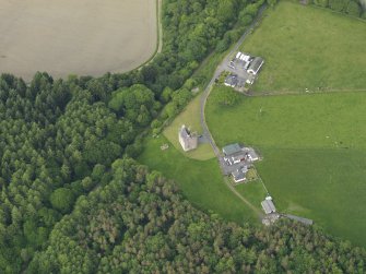 Oblique aerial view of Castle of Park, taken from the SW.