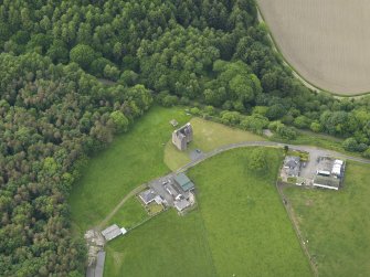 Oblique aerial view of Castle of Park, taken from the SE.