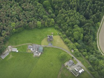 Oblique aerial view of Castle of Park, taken from the E.