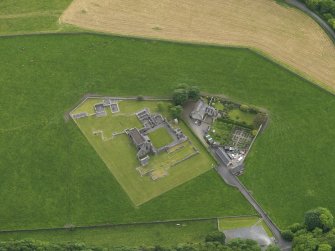 Oblique aerial view of Glenluce Abbey, taken from the N.