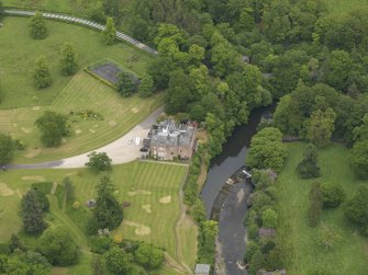 Oblique aerial view of Sorn Castle, taken from the SW.