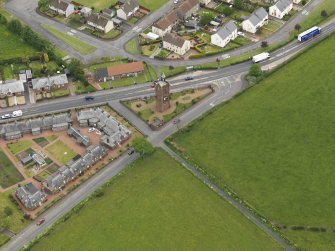 Oblique aerial view of Burns Monument at Mauchline, taken from the W.