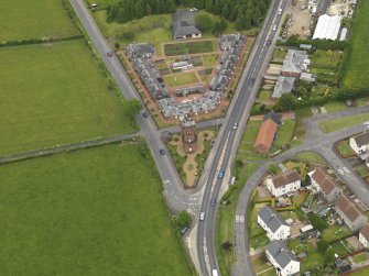 Oblique aerial view of Burns Monument at Mauchline, taken from the SSE.