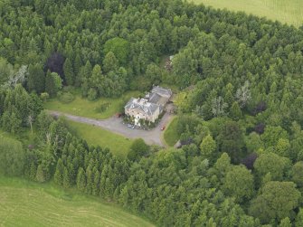 Oblique aerial view of Auchenfail Hall, taken from the ESE.