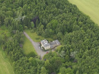 Oblique aerial view of Auchenfail Hall, taken from the E.
