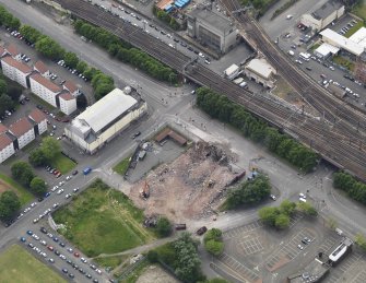 Oblique aerial view of Bedford Social Club and Coliseum Theatre site, taken from the NE.