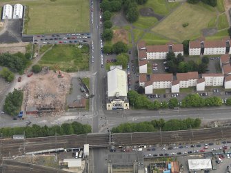 Oblique aerial view of Bedford Social Club and Coliseum Theatre site, taken from the WNW.