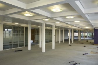 Interior. General view of ground floor office space, taken from N