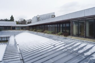 View of 2nd floor level and 1st floor leaded roof, taken from SSW