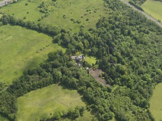 General oblique aerial view of Treesbank House and policies, taken from the WNW.
