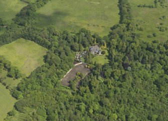 General oblique aerial view of Treesbank House and policies, taken from the SW.