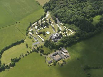 General oblique aerial view of Dankeith House and policies, taken from the NNW.