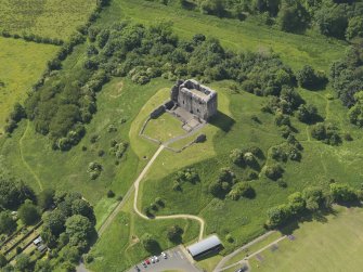 General oblique aerial view of Dundonald Castle, taken from the N.