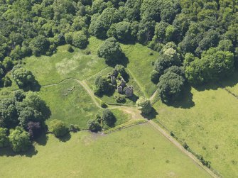 General oblique aerial view of Auchans House, taken from the NNE.