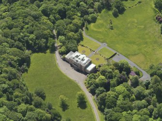 Oblique aerial view of Montgreenan House, taken from the N.