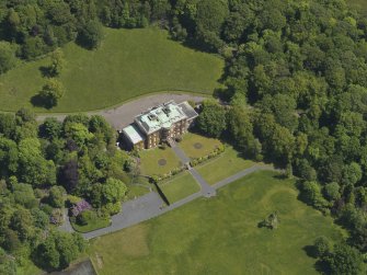 Oblique aerial view of Montgreenan House, taken from the SW.