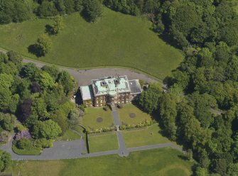 Oblique aerial view of Montgreenan House, taken from the SSW.