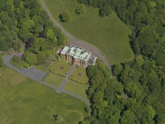 Oblique aerial view of Montgreenan House, taken from the S.