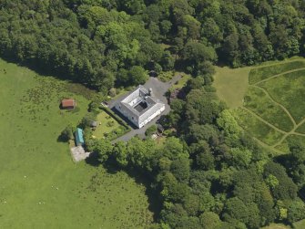 Oblique aerial view of Montgreenan stables, taken from the W.