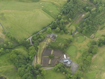 Oblique aerial view of Rowallan Castle and gardens, taken from the N.